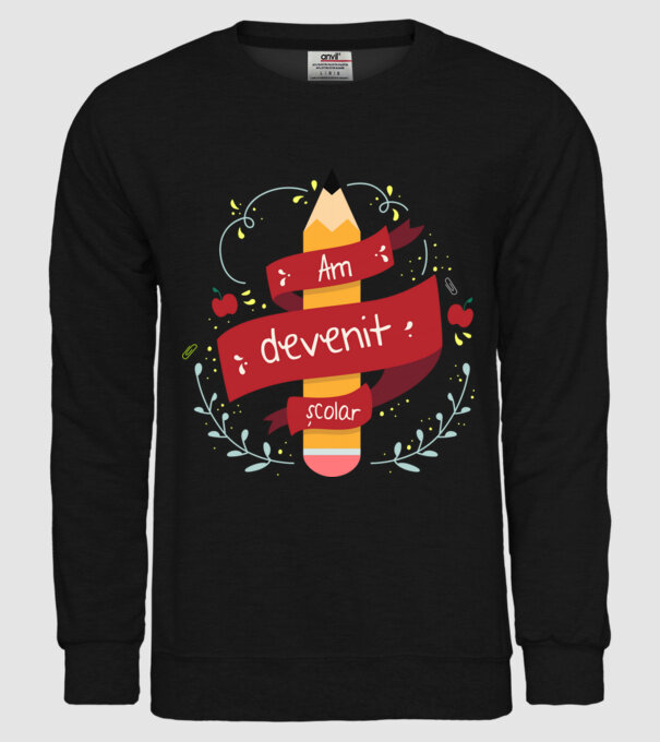 Am devenit școlar model negru pe tricou