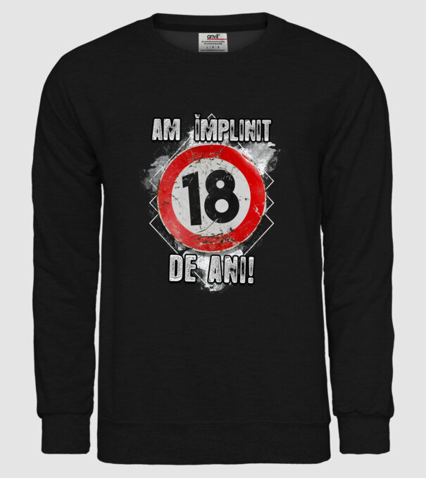 Am împlinit 18 de ani! model negru pe tricou