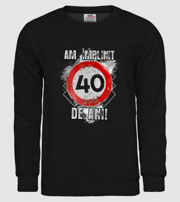 Am împlinit 40 de ani! model negru pe tricou