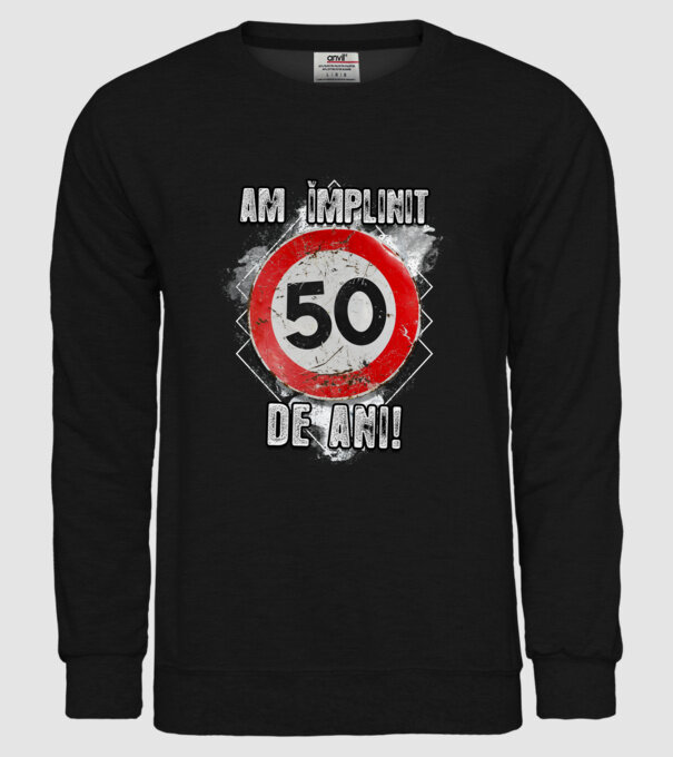 Am împlinit 50 de ani! model negru pe tricou