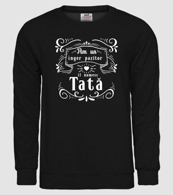 Am un înger păzitor, îl numesc Tată model negru pe tricou