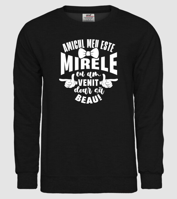 Amicul meu este mirele model negru pe tricou