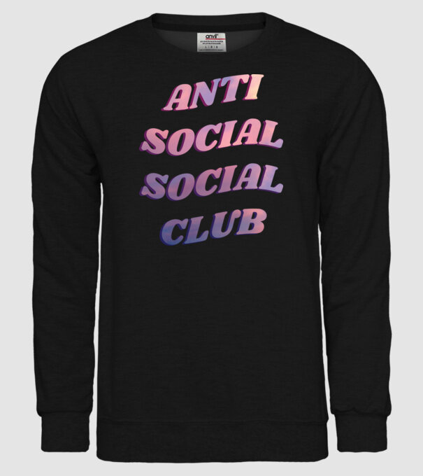 Anti social social club pink model negru pe tricou