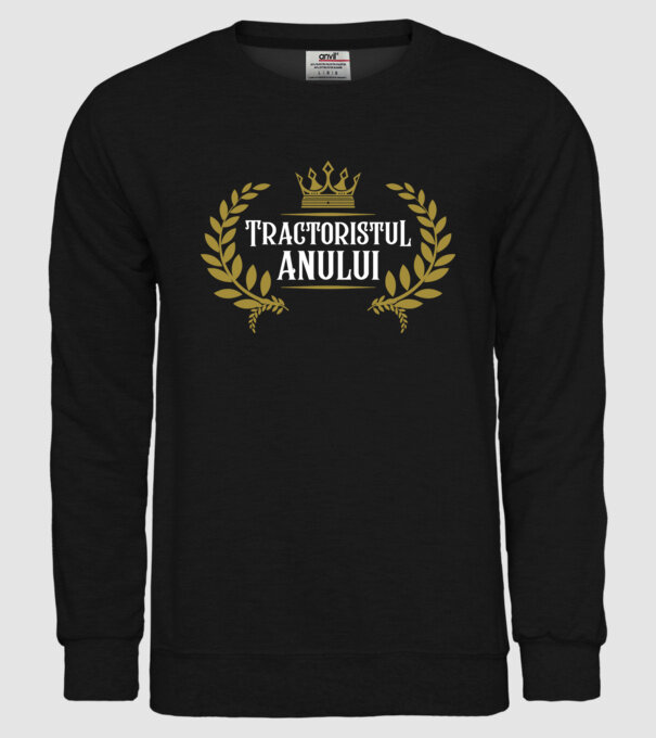 Tractoristul anului model negru pe tricou