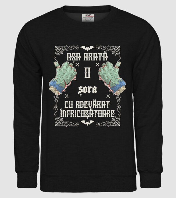 Așa arată o SORĂ cu adevărat înfricoșătoare model negru pe tricou