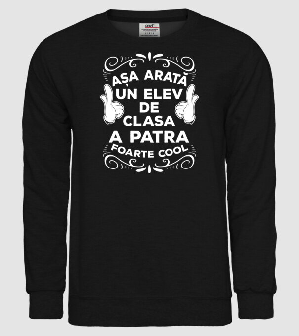 Așa arată un elev de clasa a patra foarte cool model negru pe tricou