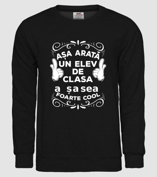 Așa arată un elev de clasa a șasea foarte cool model negru pe tricou