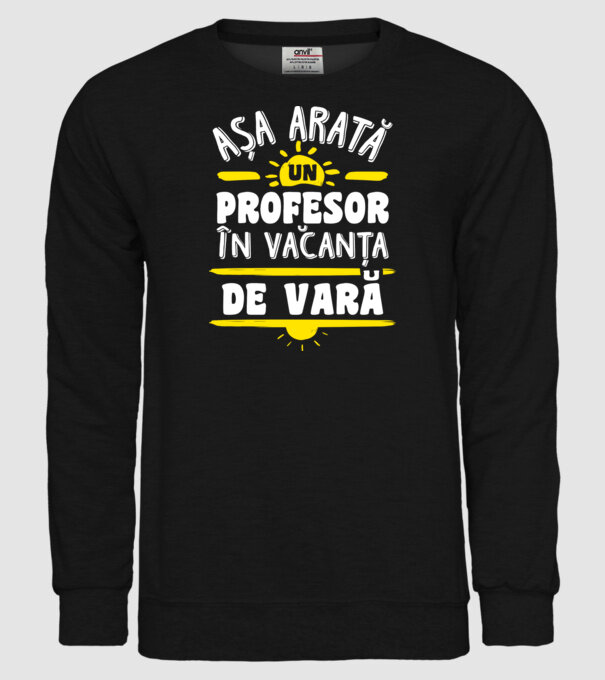așa arată un profesor în vacanță de vară model negru pe tricou