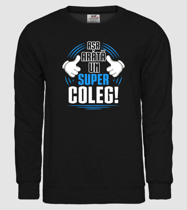 Așa arată un super coleg D4769145 model negru pe tricou