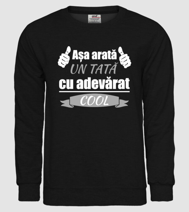 Așa arată un tată cu adevărat cool model negru pe tricou