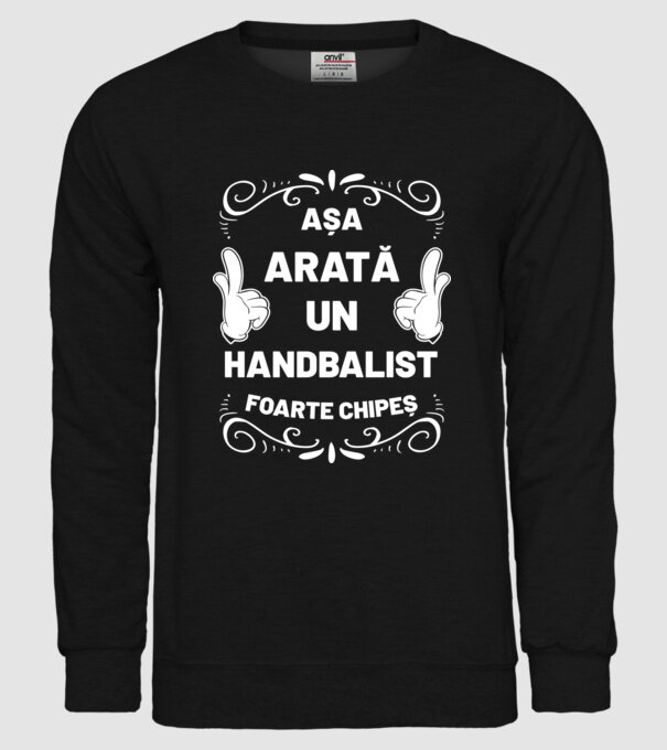 Așa arată un HANDBALIST foarte chipeș model negru pe tricou
