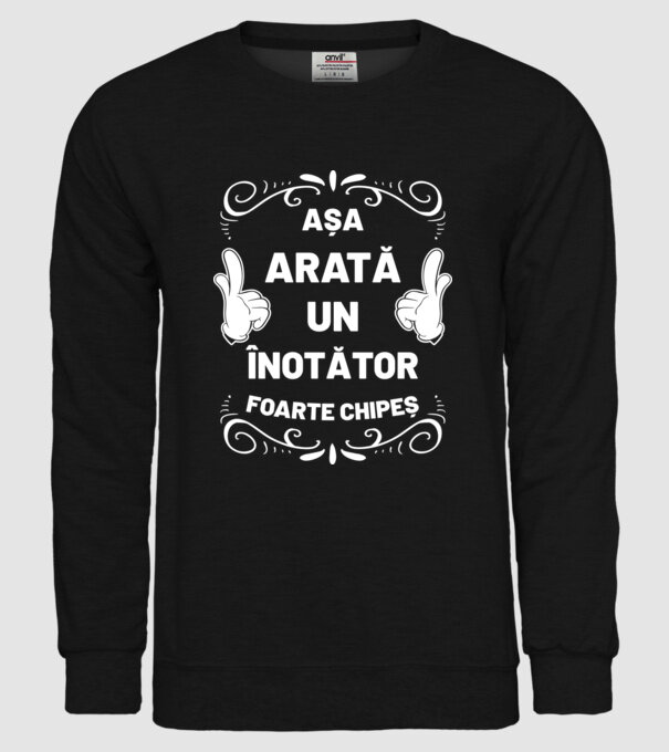 Așa arată un ÎNOTĂTOR foarte chipeș model negru pe tricou