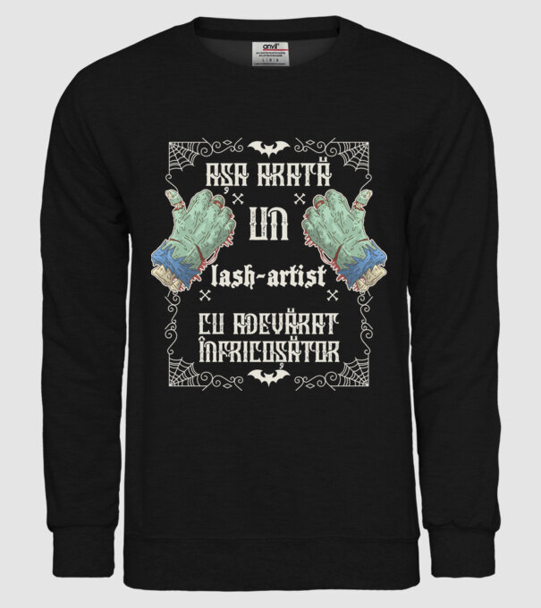 Așa arată un LASH-ARTIST cu adevărat înfricoșător model negru pe tricou
