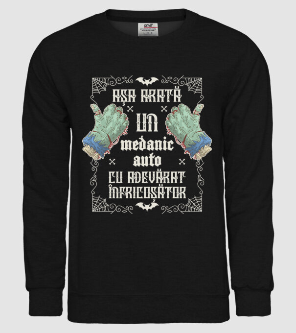 Așa arată un MECANIC AUTO cu adevărat înfricoșător model negru pe tricou