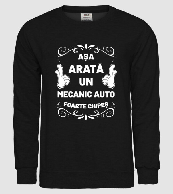 Așa arată un mecanic auto foarte chipeș model negru pe tricou