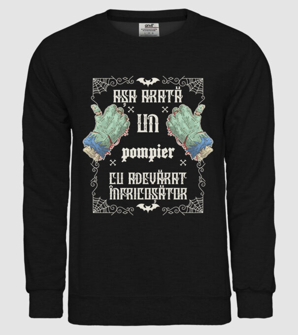 Așa arată un POMPIER cu adevărat înfricoșător model negru pe tricou