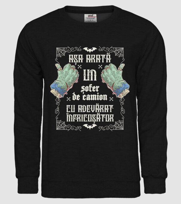 Așa arată un ȘOFER DE CAMION cu adevărat înfricoșător model negru pe tricou