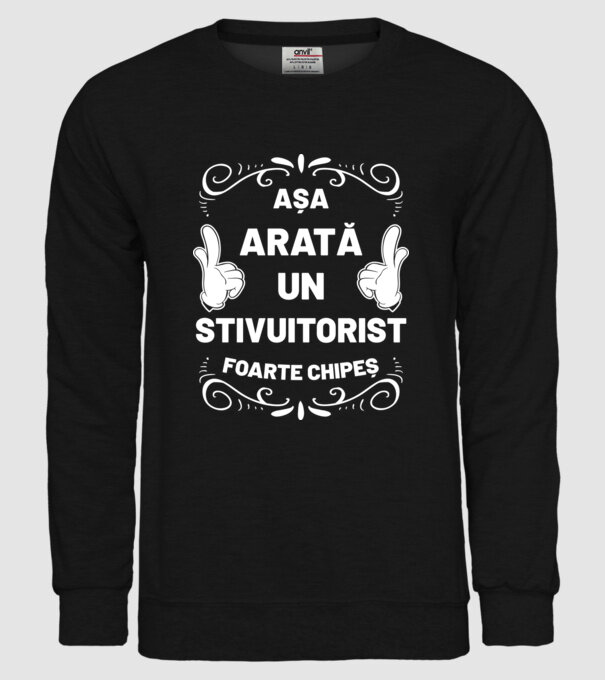 Așa arată un stivuitorist foarte chipeș model negru pe tricou