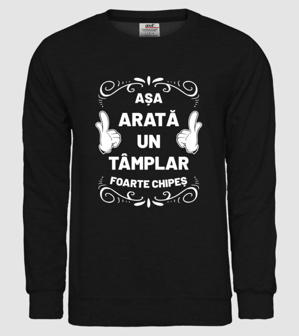 Așa arată un tâmplar foarte chipeș model negru pe tricou