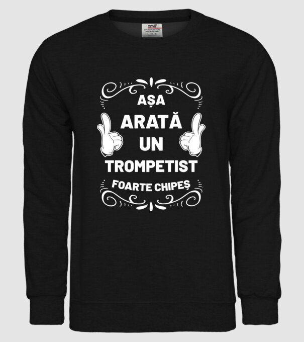 așa arată un trompetist foarte chipeș model negru pe tricou