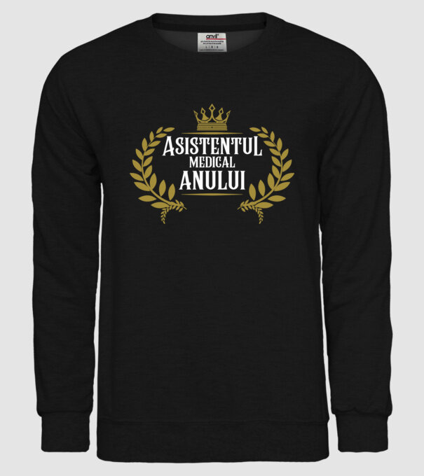 Asistentul medical al anului model negru pe tricou