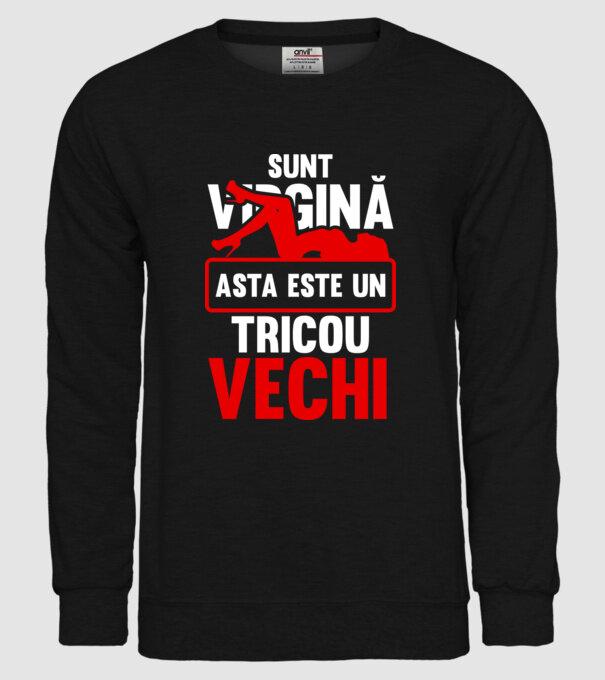 sunt virgină! - Asta este un tricou vechi model negru pe tricou