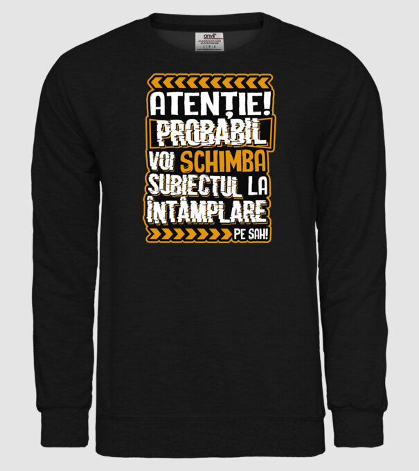 Atenție, probabil voi schimba subiectul la întâmplare pe șah model negru pe tricou