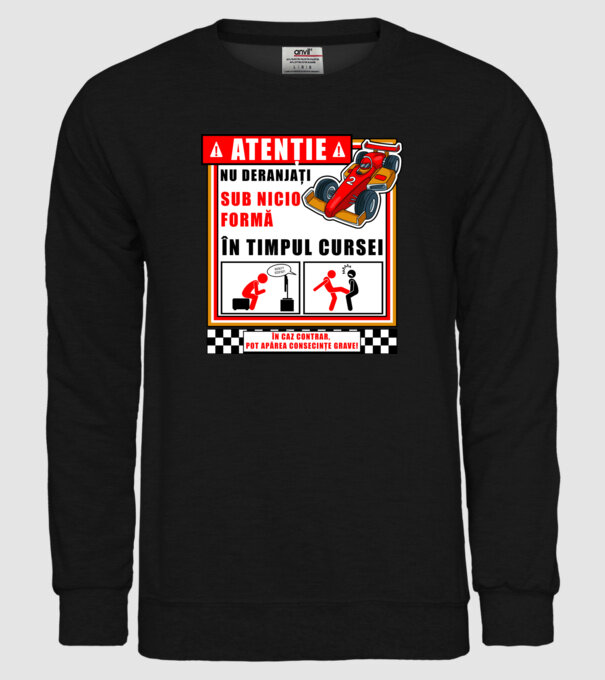 atenție model negru pe tricou