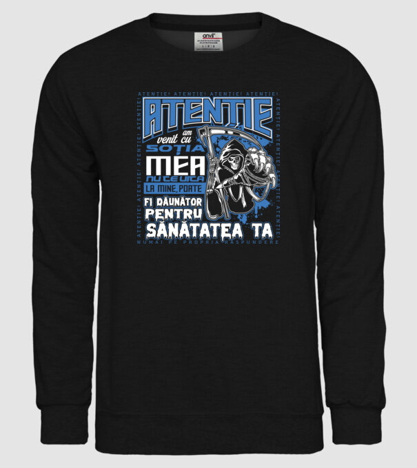 Atenție Am venit cu soția mea model negru pe tricou