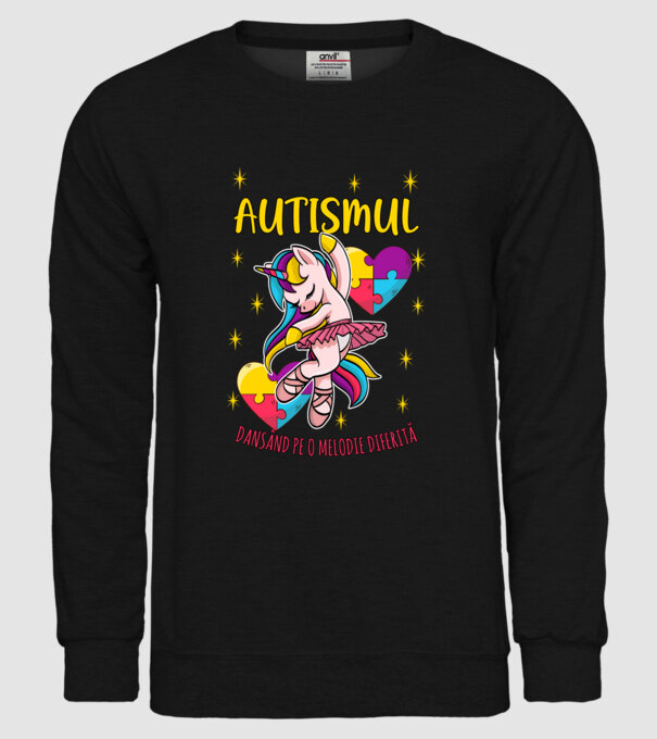 Autismul, dansând pe o melodie diferită model negru pe tricou