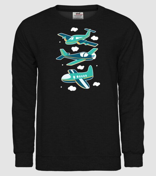 Avioane model negru pe tricou