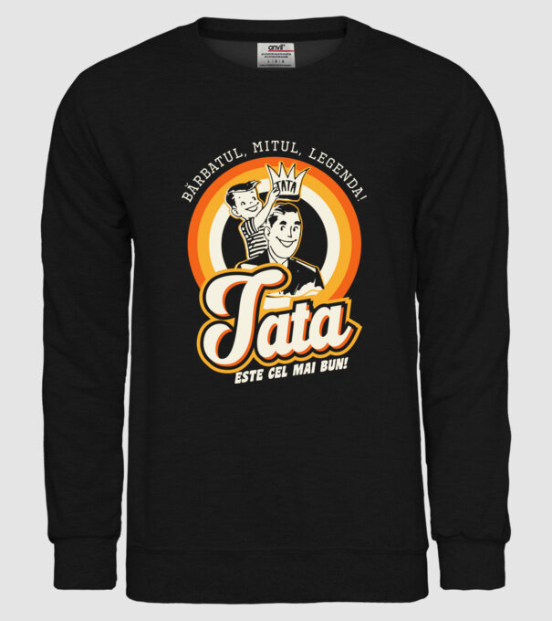 Bărbatul, mitul, legenda! Tata este cel mai bun! model negru pe tricou