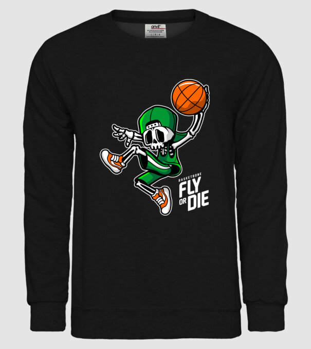 Basketbone model negru pe tricou