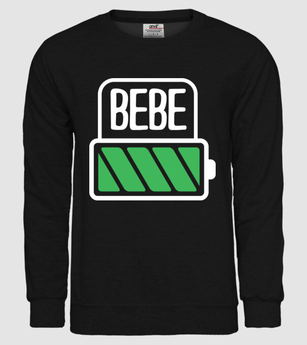 Bebe încărcat model negru pe tricou