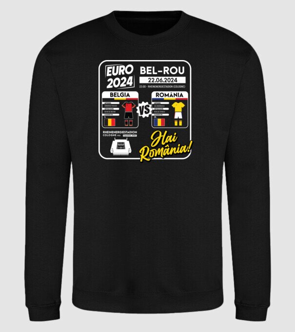 BEL-ROM euro 2024 calendar model negru pe tricou
