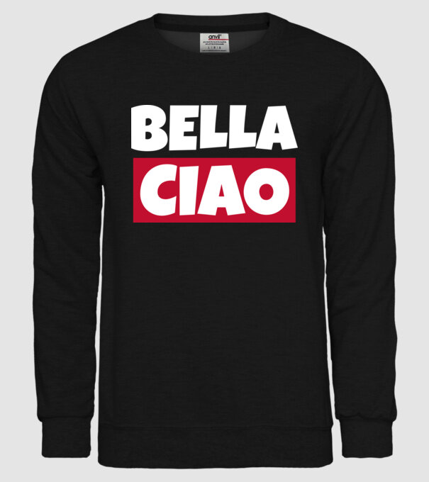 bella ciao logo model negru pe tricou