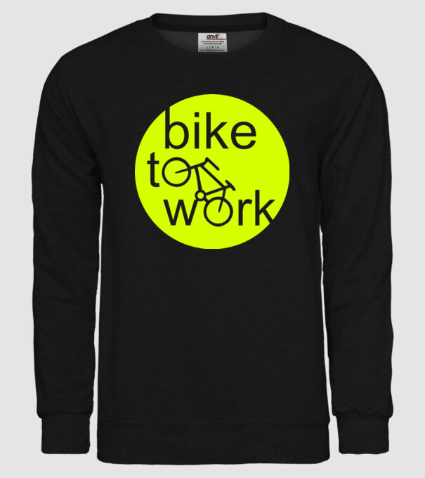 bike to work model negru pe tricou