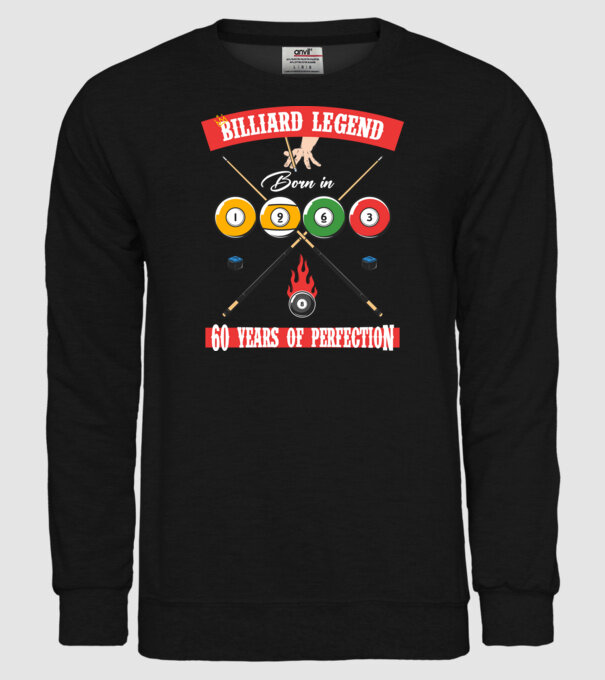 Billiard legend born in 1963 model negru pe tricou