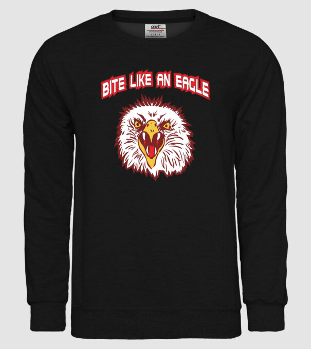 bite like an eagle cobra kai model negru pe tricou