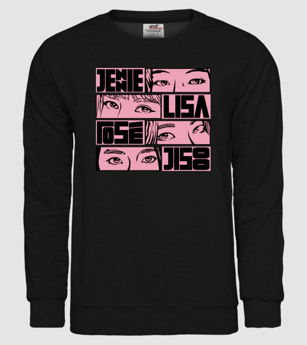BlackPink manga model negru pe tricou