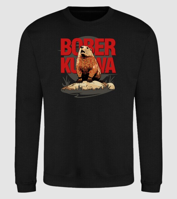 BOBER model negru pe tricou