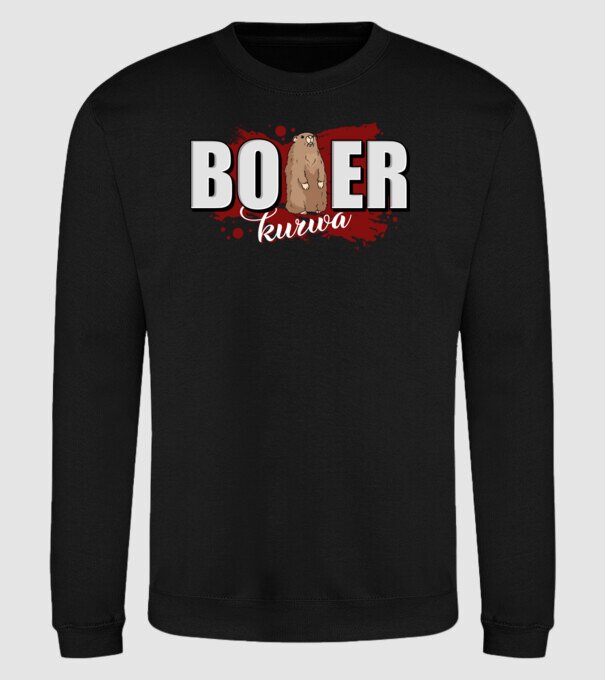 Bober Kurwa model negru pe tricou