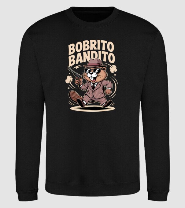 Bobrito Bandito model negru pe tricou