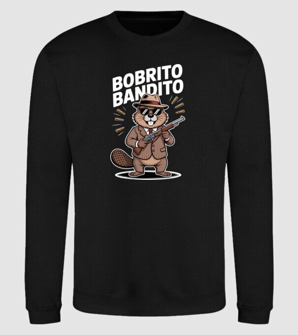 Bobrito Bandito model negru pe tricou
