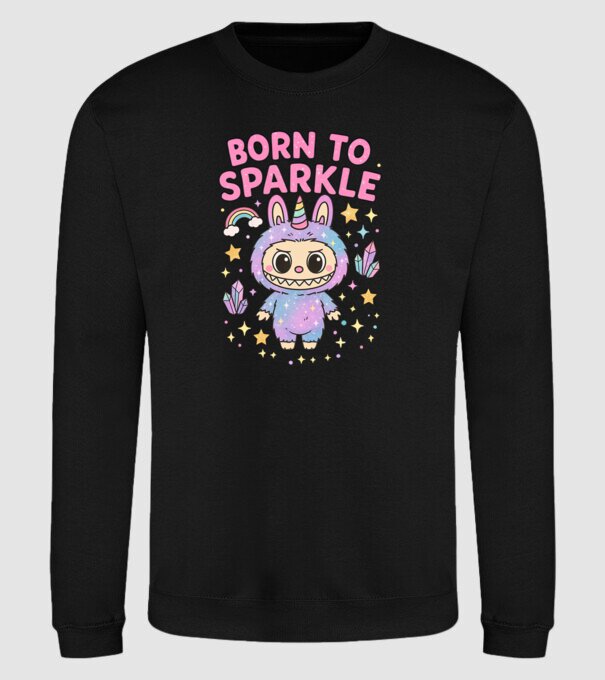 Born to sparkle model negru pe tricou