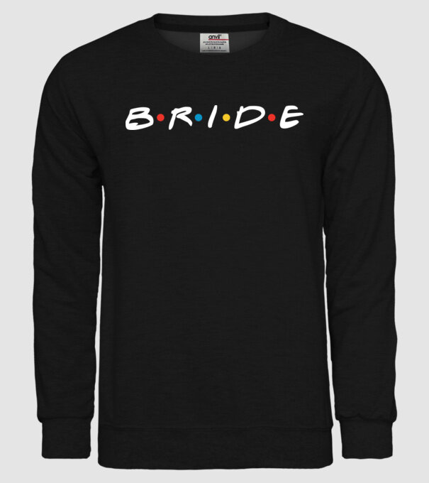 Bride Friends style model negru pe tricou