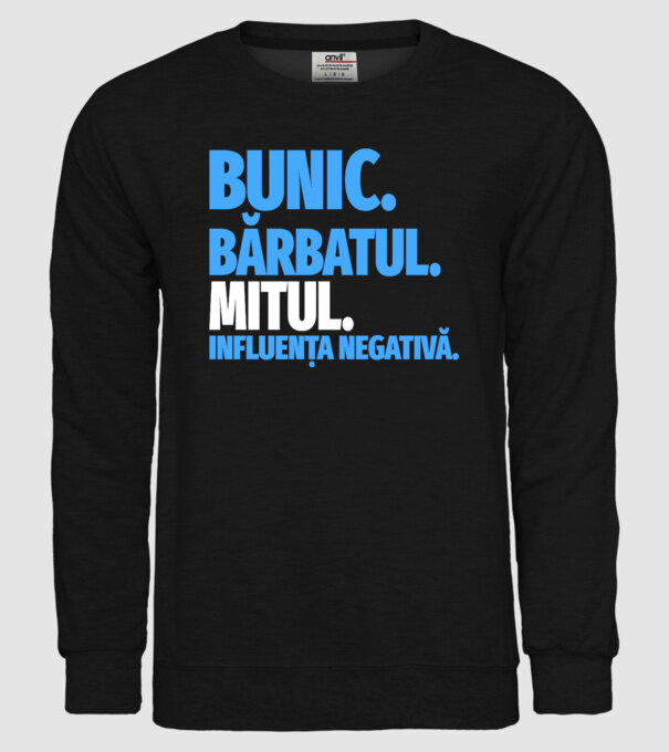 Bunic model negru pe tricou