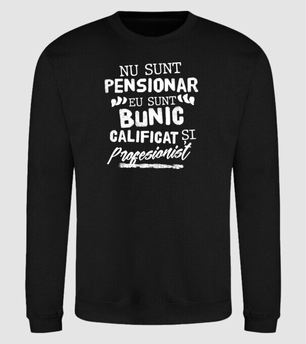 Bunicul profesionist model negru pe tricou