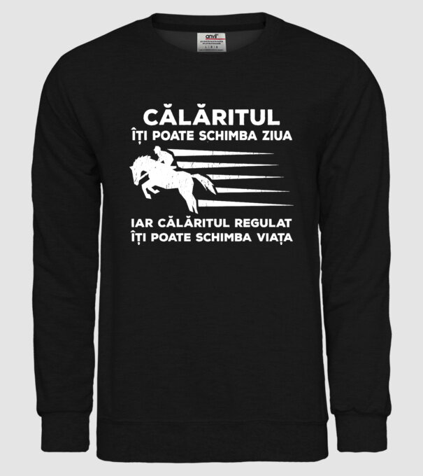 călăritul îți poate schimba ziua, iar călăritul regulat îți poate schimba viața model negru pe tricou
