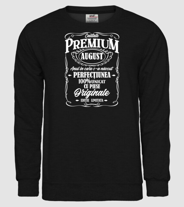 calitate premium -august- anul în care s-a născut - perfecțiunea - 100% unicat, cu piese originale, ediție limitată model negru pe tricou